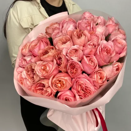 Роза, Пионовидная роза, цвет розовый, 35 шт