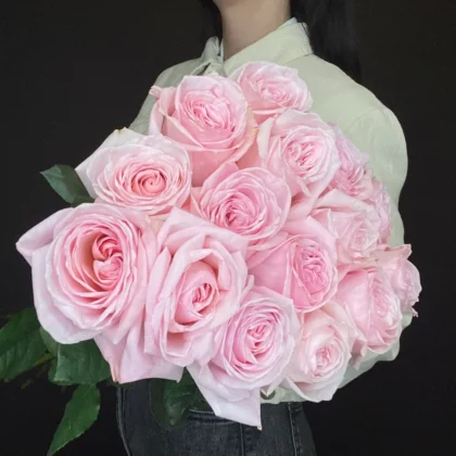 Роза, Пионовидная роза, цвет розовый, 15 шт
