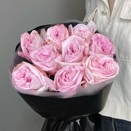 Роза, Пионовидная роза, цвет розовый, 9 шт