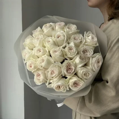 Роза, Пионовидная роза, цвет белый, 25 шт