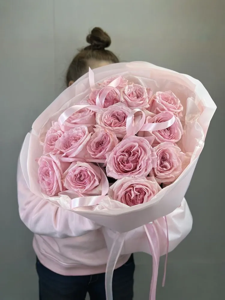 Роза, Пионовидная роза, цвет розовый, 15 шт