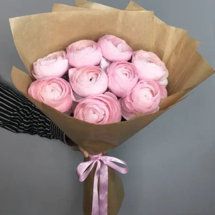 Ранункулюс, цвет розовый, 9 шт